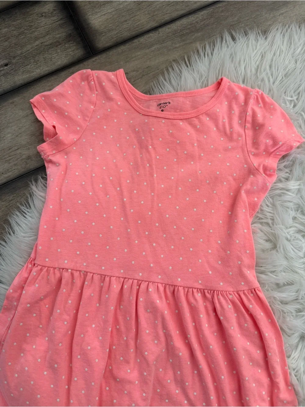 Carter's Polka Dot Knit Dresses in Coral, Gray & Fuchsia